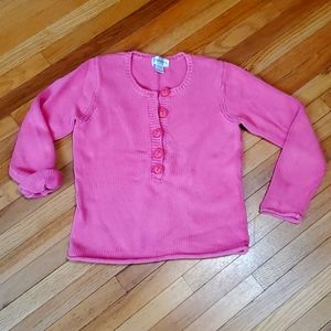VTG Chadwicks size medium pink button henley sweater